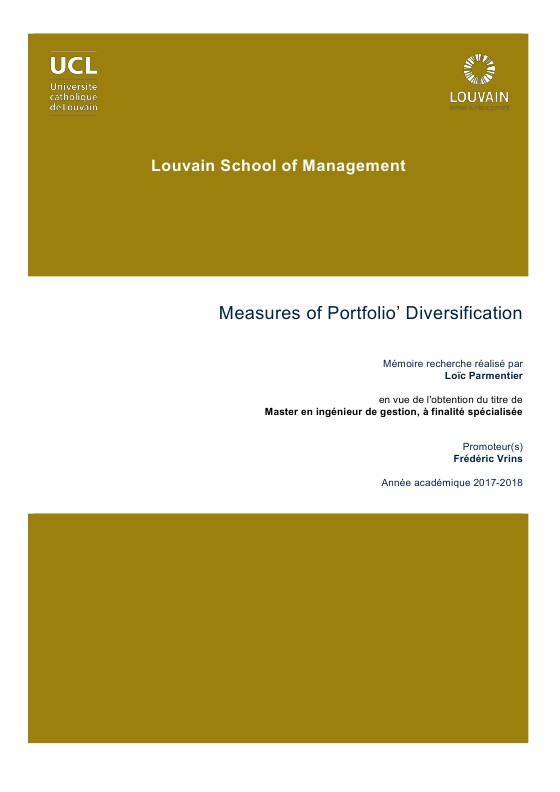 diversification portfolio thesis